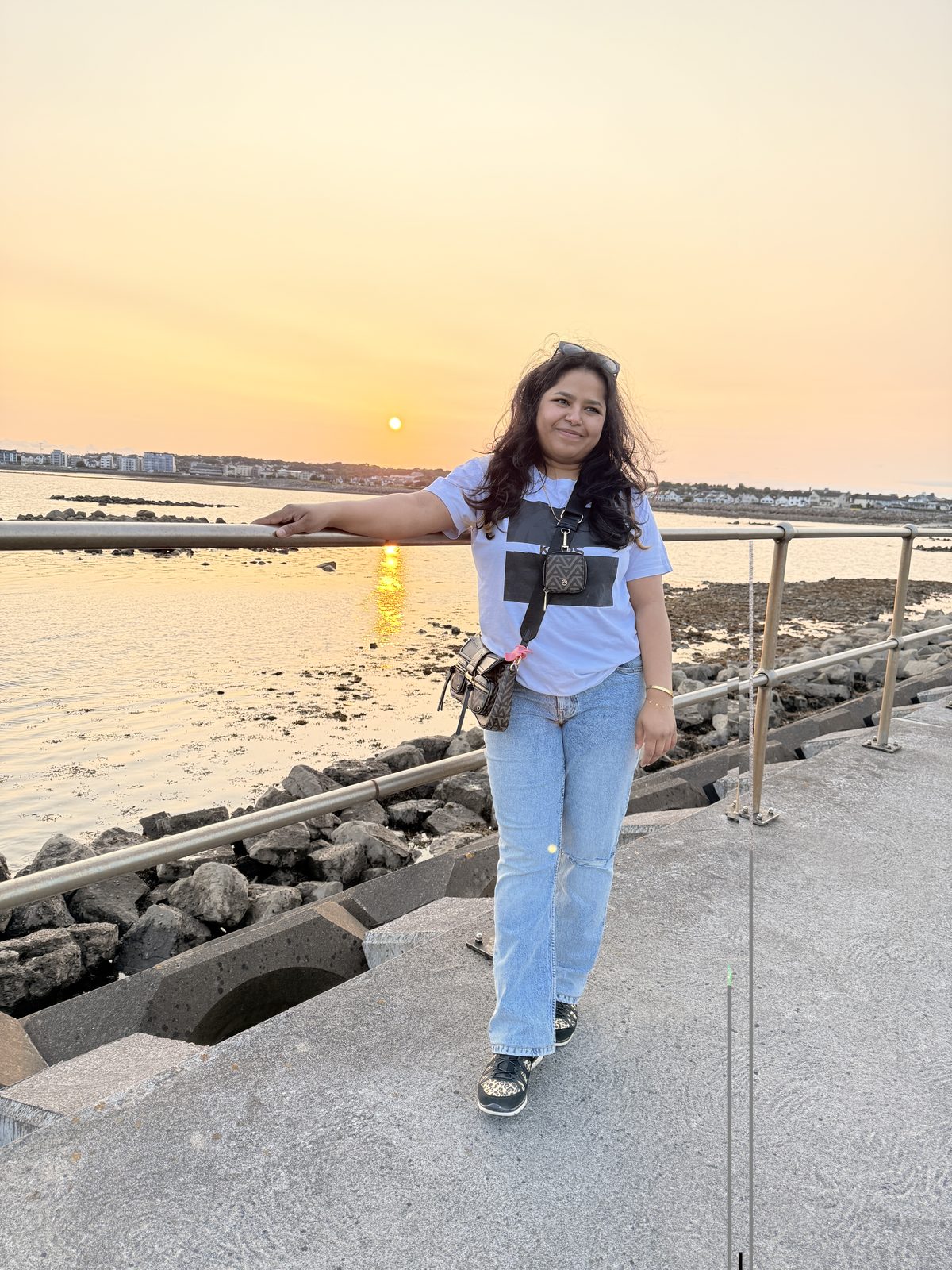 A long sunset over the water at Salthill, Galway