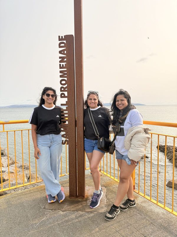 Three friends on the Salthill Promenade